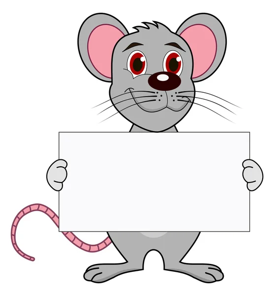 Une souris avec une plaque — Image vectorielle