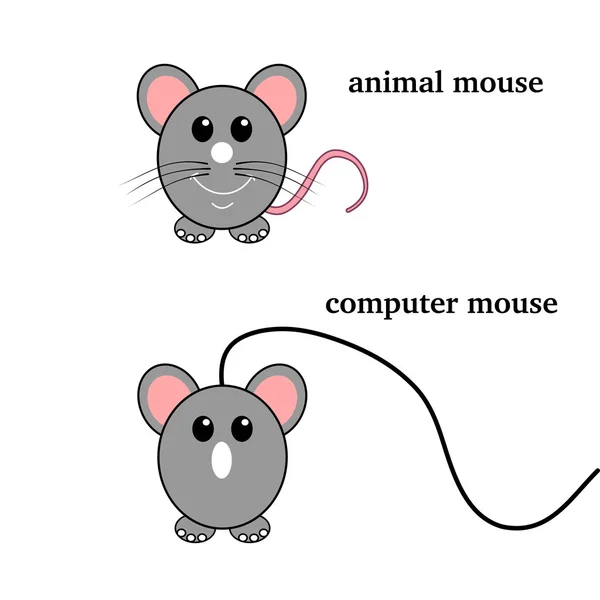Проволочная мышь и мини-мышь — стоковый вектор