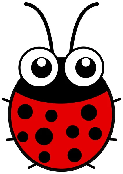 A ladybug with big eyes — Stock Vector