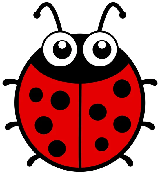 A ladybug with big eyes — Stock Vector