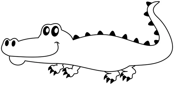 Um crocodilo na sombra — Vetor de Stock