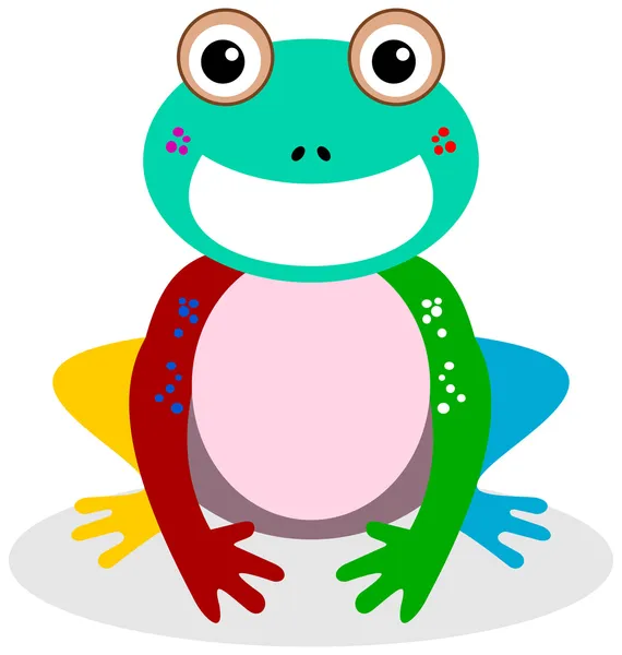 Een lachende kikker multicolor — Stockvector