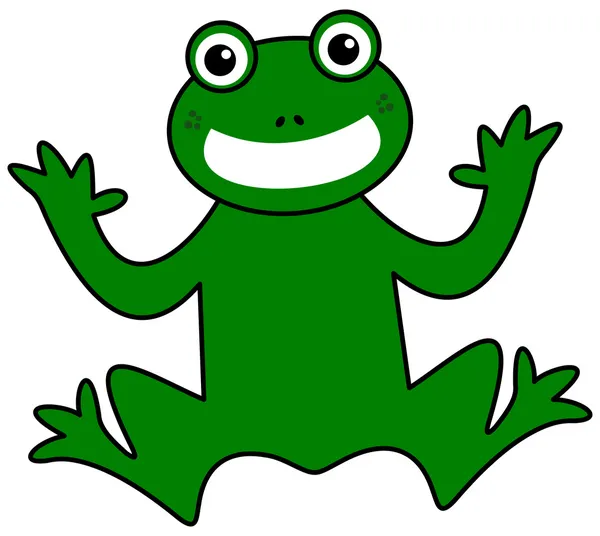 Ein lächelnder grüner Frosch — Stockvektor