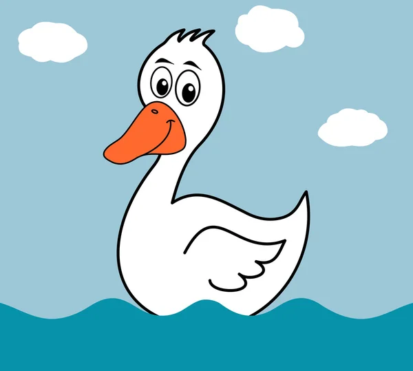 A goose floating on water — Stock Vector