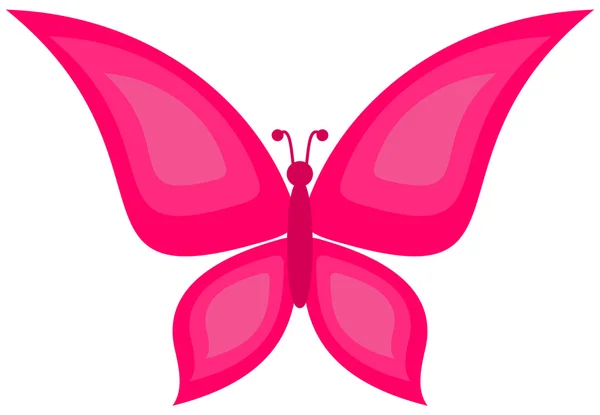 Una mariposa rosa — Vector de stock