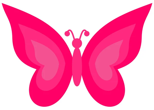 Rózsaszín pillangó — Stock Vector