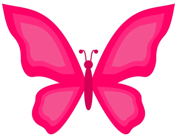 Una mariposa rosa — Vector de stock