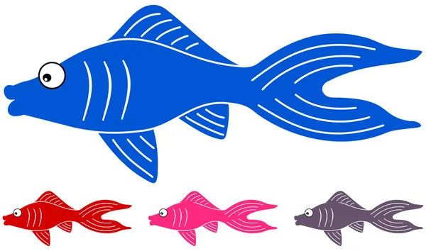 Beaucoup de poissons de différentes couleurs — Image vectorielle