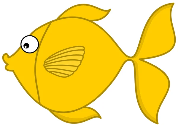 A yellow fish's profile — Stock Vector