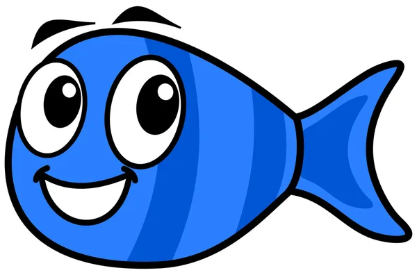 A smiling blue fish — Stock Vector