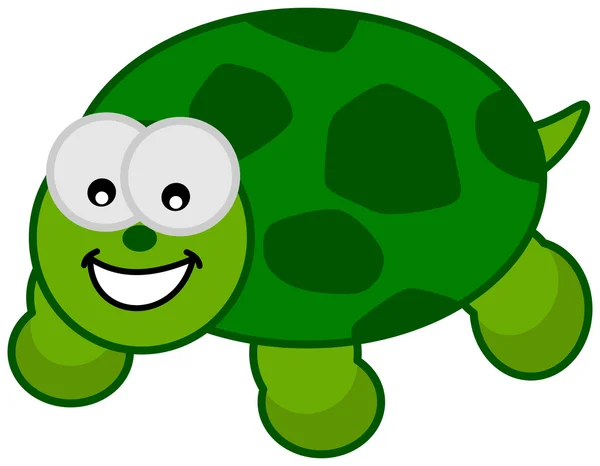 A smiling green turtle — Stock Vector