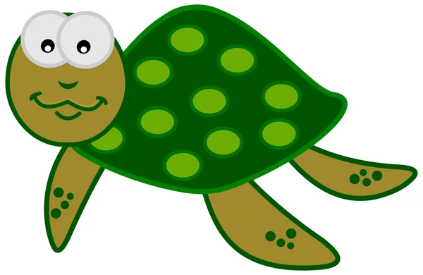 Une tortue de mer verte souriante — Image vectorielle