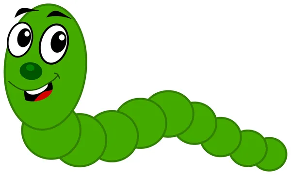 Green earthworm — Stock Vector