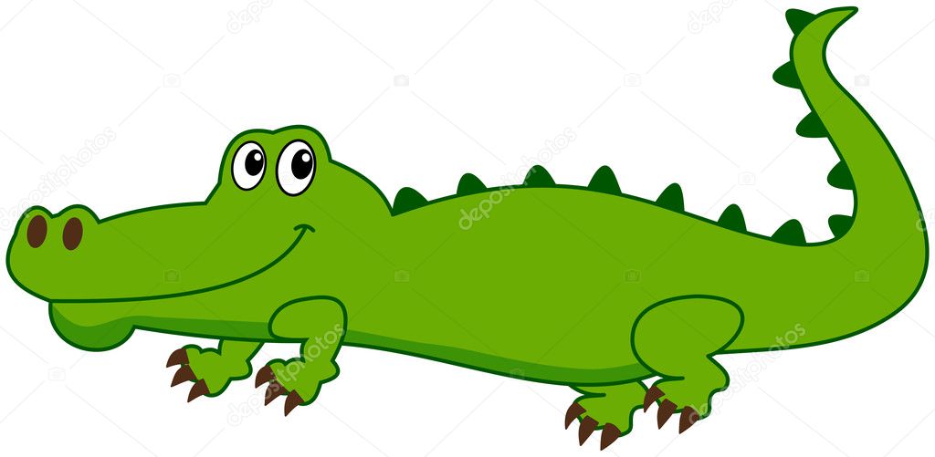 A smiling crocodile and profile