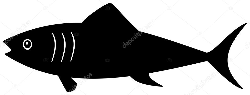 A black shadow fish — Stock Illustration A black shadow fish Royalty Free Stock Vectors