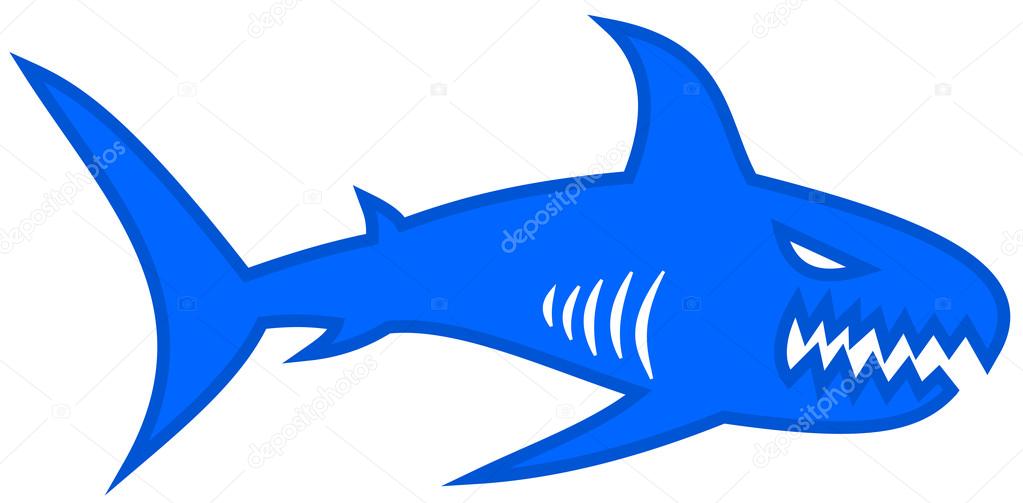 A blue shark with large jaw