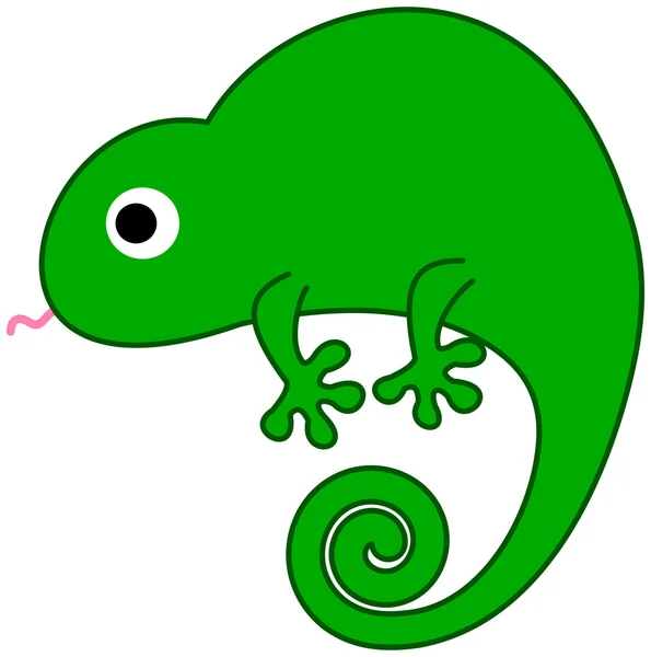 Perfil de um lagarto verde — Vetor de Stock