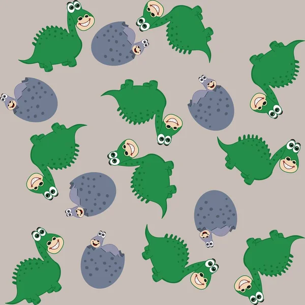 Yeşil Dinozor Desenli Mor Yumurtalı — Stok Vektör