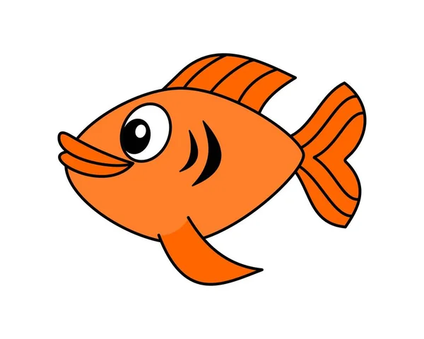 Roztomilé Zlaté Rybky Plavání Jeho Prostředí Bílém Pozadí — Stockový vektor