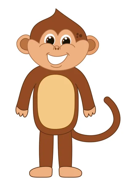 Büyük Gülüşlü Kahverengi Gözlü Maymun Kostümlü Genç Adam — Stok Vektör