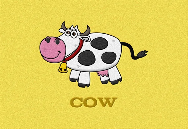 Illustration Dairy Cow Bell Yellow Background Illustration — 图库照片