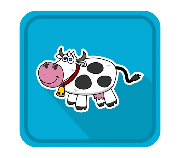 Icon Dairy Cow Bell Shadow Vector — Stock Vector