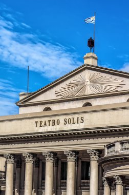 Teatro Solis opera house building at blue sky in Montevideo, Uru clipart