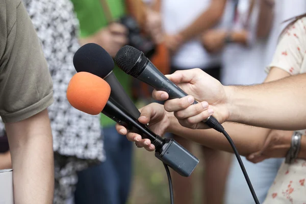 Entrevista a los medios — Foto de Stock