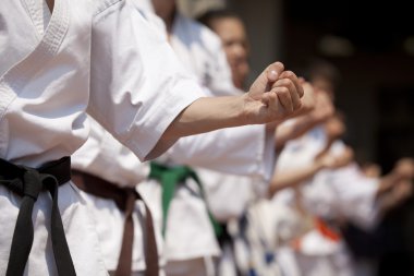 Karate training clipart