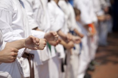 Karate training clipart