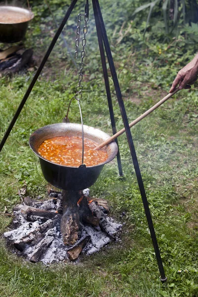 Camping lunch — Stock Photo, Image