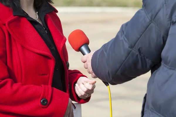 Media interview — Stock Photo, Image