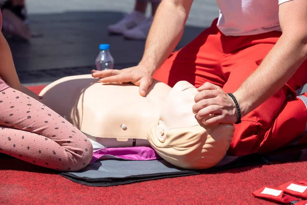 Primeiros Socorros Rcp Classe Ressuscitação Cardiopulmonar — Fotografia de Stock