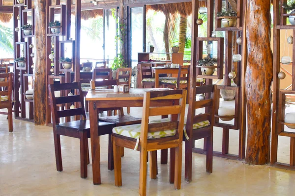 Vista Mar Desde Restaurante Desayuno Mar Café Pueblo Playa Vacaciones — Foto de Stock