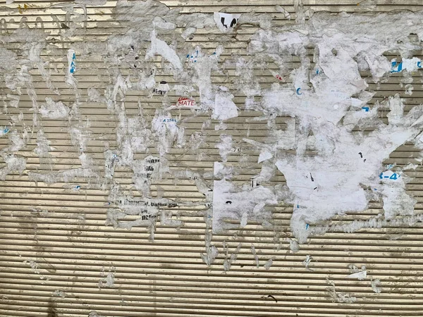 Удалили Бумагу Обветшалой Стены Материал Стены Старый Стена Рекламой Старая — стоковое фото