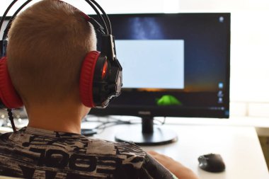 distance learning online from home. comfortable happy homeschooling