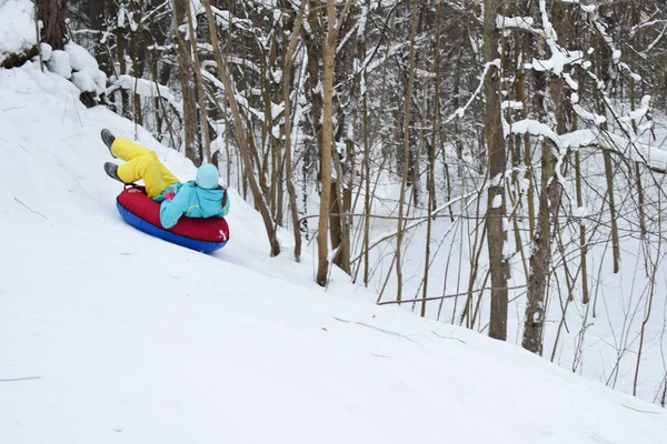 Χαρούμενα Παιδιά Μαζεύουν Χιόνι Χειμώνα Χαρούμενα Παιδιά Ενεργό Σπορ Αναψυχής — Φωτογραφία Αρχείου