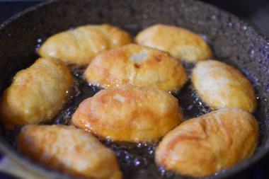Making homemade fried pies. national Russian dish pies
