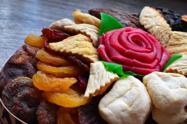 a plate with Turkish sweets. sweet holiday candy