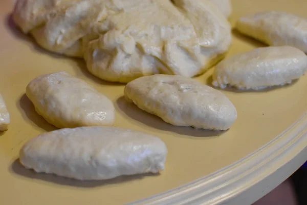 Making Homemade Fried Pies National Russian Dish Pies — Foto Stock