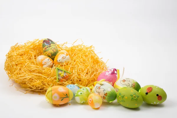 Easter eggsin nest — Stock Photo, Image