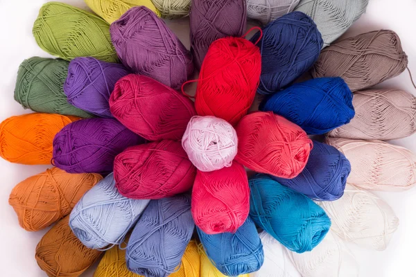 Colorful skeins of Yarn — Stock Photo, Image