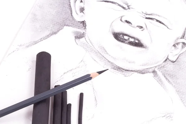 Sanatçı s siyah kömür