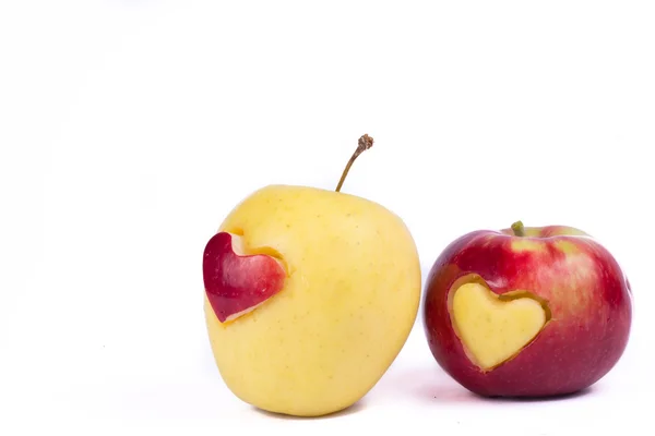 Manzana con corazón — Foto de Stock