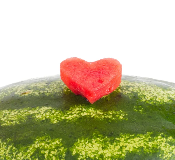 Slice of fresh red watermelon isolated on white — Stock Photo, Image