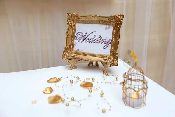 Golden wedding frame — Stock Photo, Image