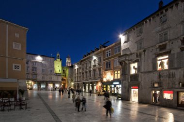 gece manzarası, split, Hırvatistan kare