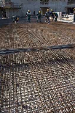 Yeni binasının Betonlama için hazırlık