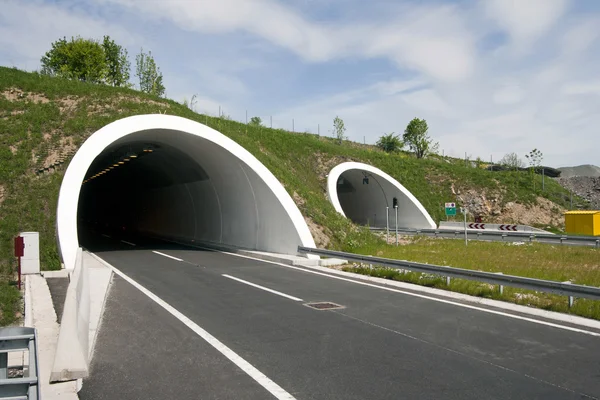 Tunnels on four lane highway — Stock Photo, Image