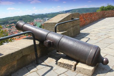 Eski top kale city brno, Çek Cumhuriyeti, kale spilberk yukarıda